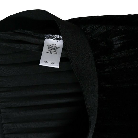 NWOT Soprano Pleated Velvet Lace Midi Skirt Size 1X Black Midi Pull On Plus - Picture 4 of 5